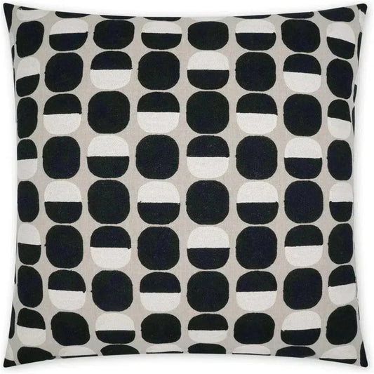 Zuri Onyx Circular Dots Black Large Throw Pillow Insert - LOOMLAN - D.V. Kap - Throw Pillows