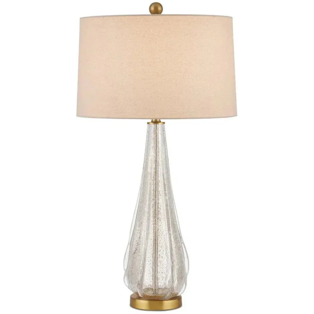 Zyphyrine Glass and Metal Gold Table Lamp - LOOMLAN - Currey & Co - Table Lamps