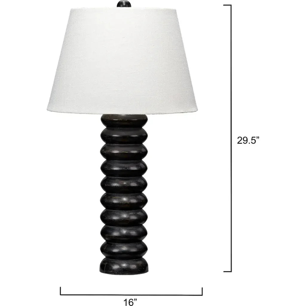 Abacus Hand-Carved Wooden Table Lamp