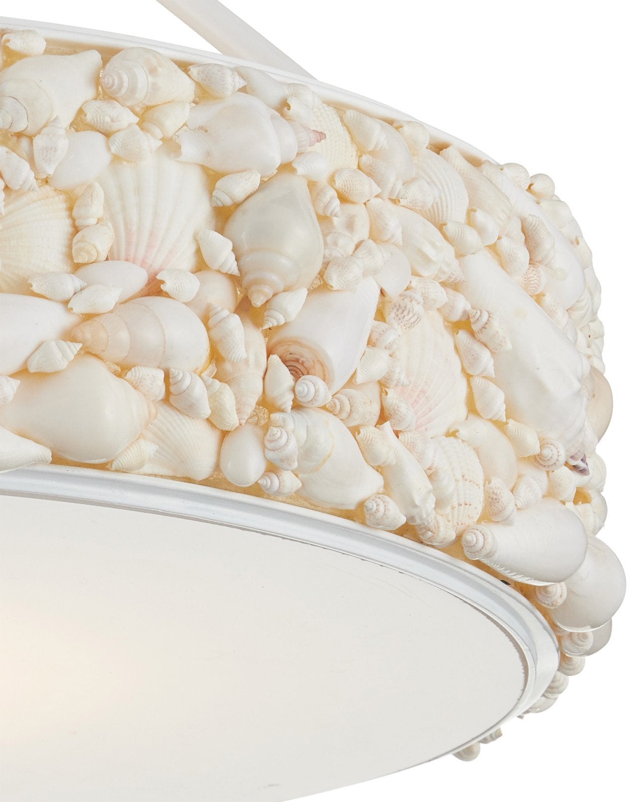 Turbinella White Shells Semi-Flush Mount-Flush Mounts-Currey & Co-LOOMLAN