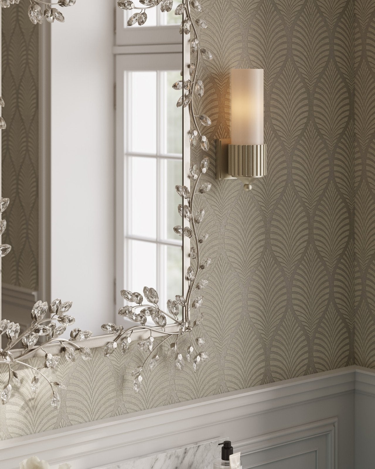 Forget-Me-Not Metal Frame Wall Mirror