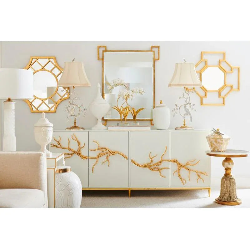 Antique Gold Accent Wooden Tray - LOOMLAN - Chelsea House - Trays