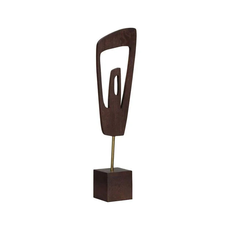 Ashe Wooden Art Marble Base Sculpture - LOOMLAN - Chelsea House - Statues & Sculptures