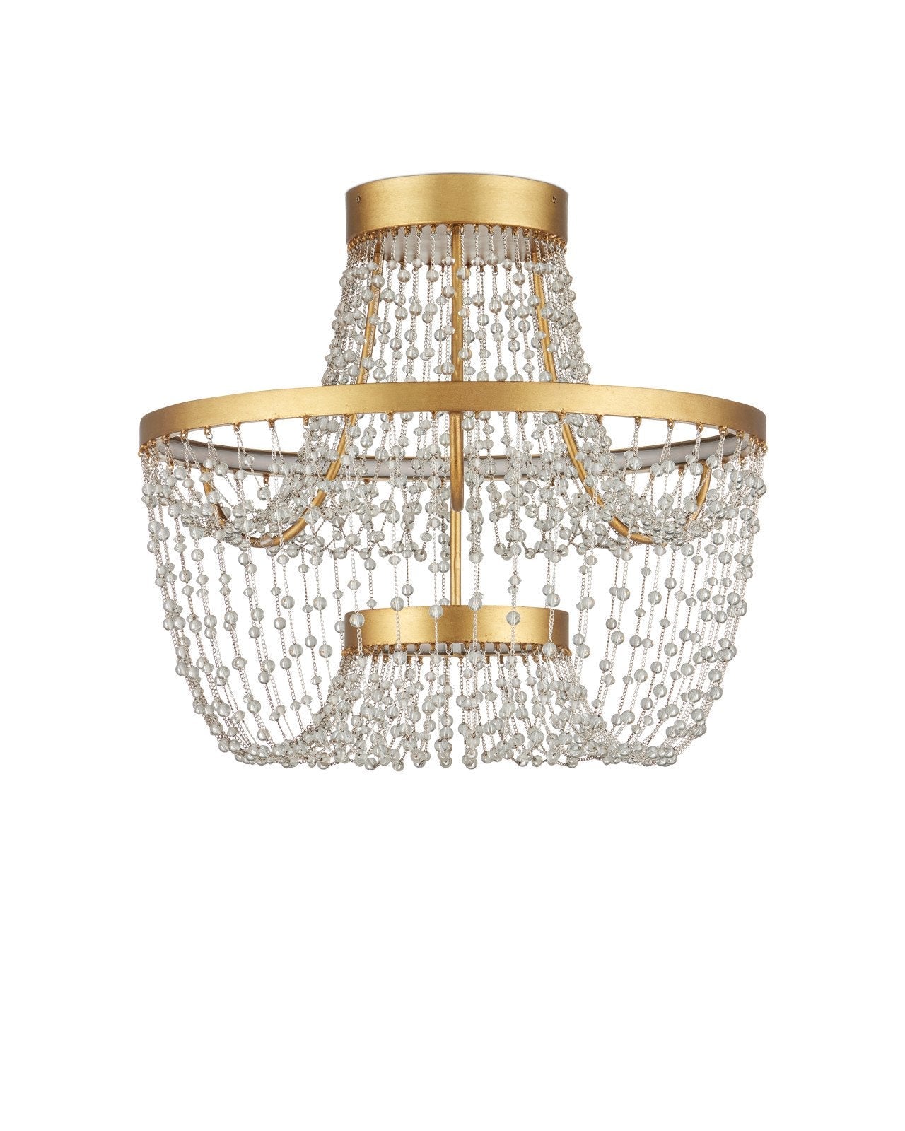 Mademoiselle Gold Semi-Flush Mount-Flush Mounts-Currey & Co-LOOMLAN