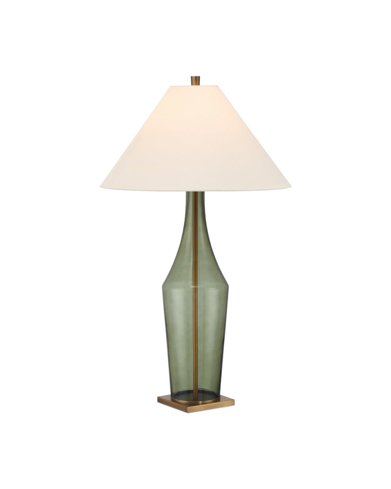 Olive Glass Table Lamp