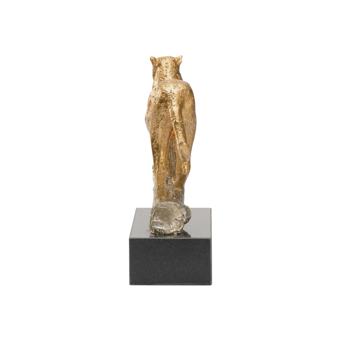 Leopard On The Hunt Gold Statue