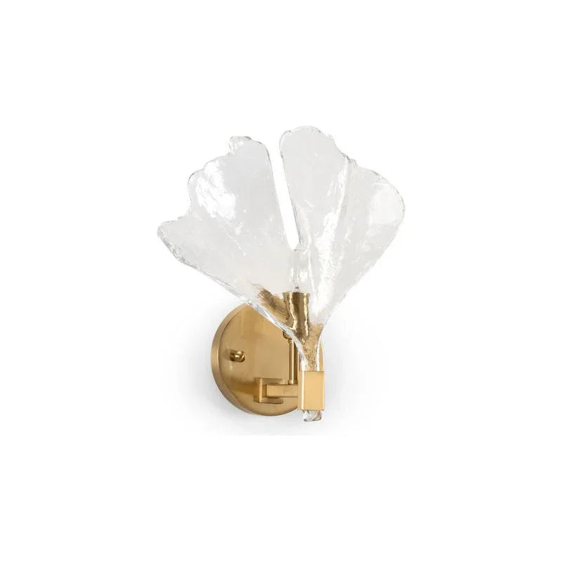 Biloba Antique Brass Finished Wall Sconce - LOOMLAN - Wildwood - Wall Sconces