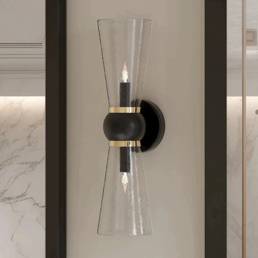 Byford Modern Glow Bath 2 - Light Wall Sconce - LOOMLAN - Currey & Co - Wall Sconces