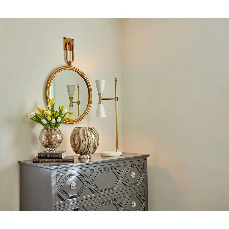 Calacatta Gold Aluminum Base Vase - LOOMLAN - Wildwood - Vases & Jars