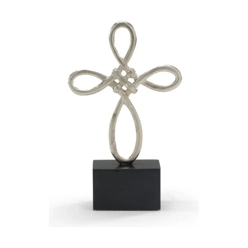 Celtic Cross Rounded Silver Sculpture - LOOMLAN - Wildwood - Statues & Sculptures