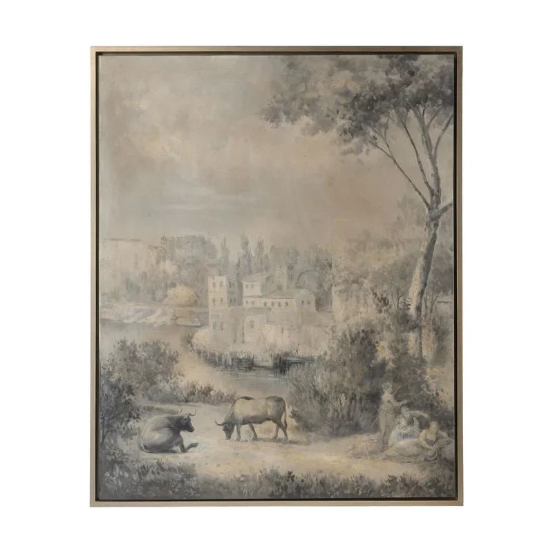 Chateau Lamonte Wood Framed Oil Painting Artwork-Framed Wall Art-Wildwood-LOOMLAN