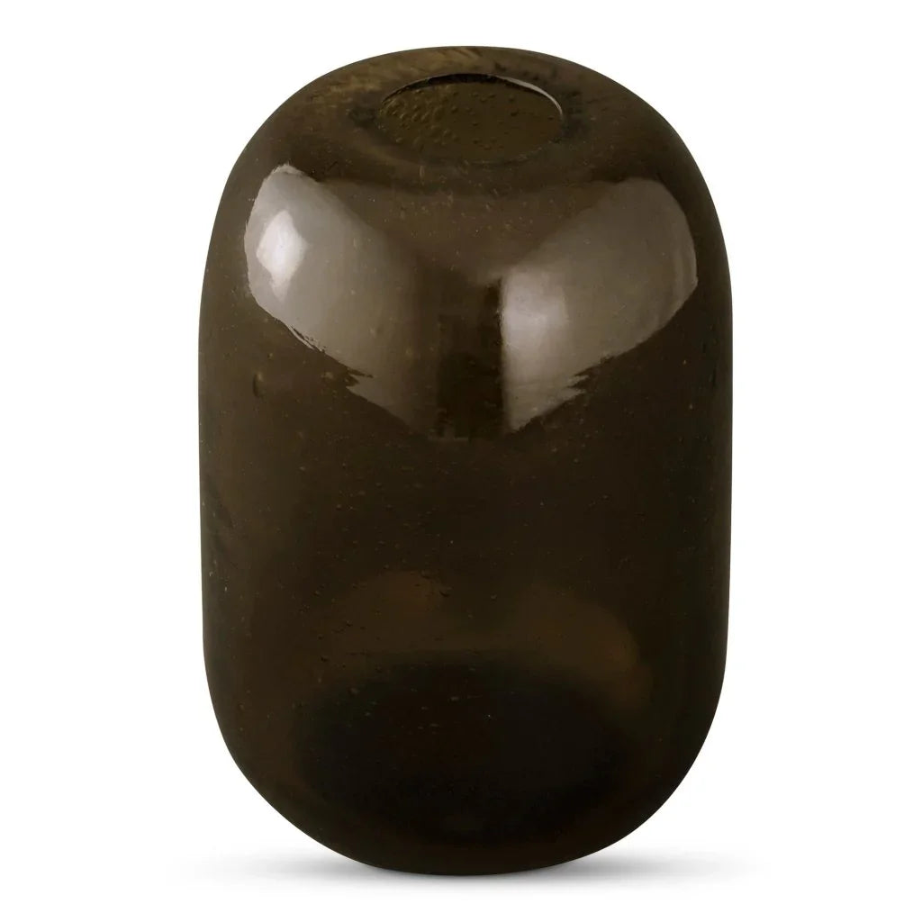 Circe Curved Cylindrical Glass Vase - LOOMLAN - Moe's Home - Vases & Jars