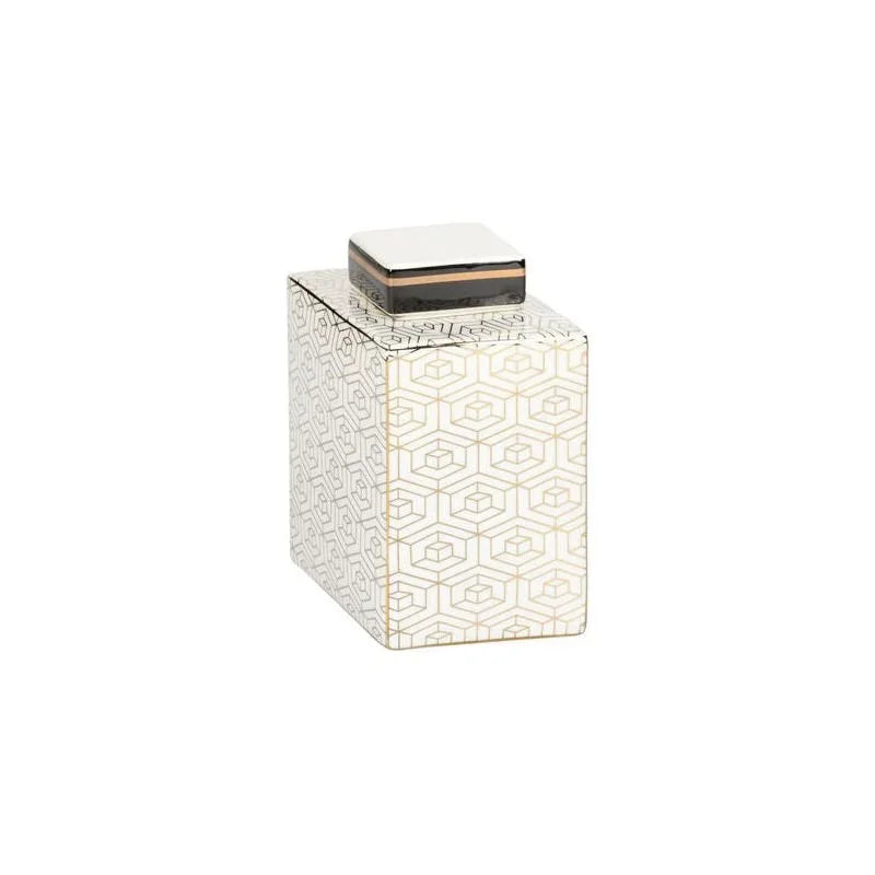 Clara White Glazed Porcelain Canister - LOOMLAN - Wildwood - Vases & Jars