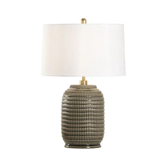Cooper Round Brown Bold Pattern Earthy Table Lamp - LOOMLAN - Chelsea House - Table Lamps
