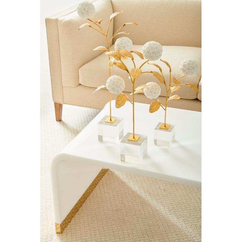 Crystal Based Hydrangea On Stand Sculpture - LOOMLAN - Chelsea House - Statues & Sculptures
