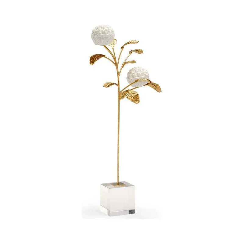 Crystal Based Hydrangea On Stand Sculpture - LOOMLAN - Chelsea House - Statues & Sculptures