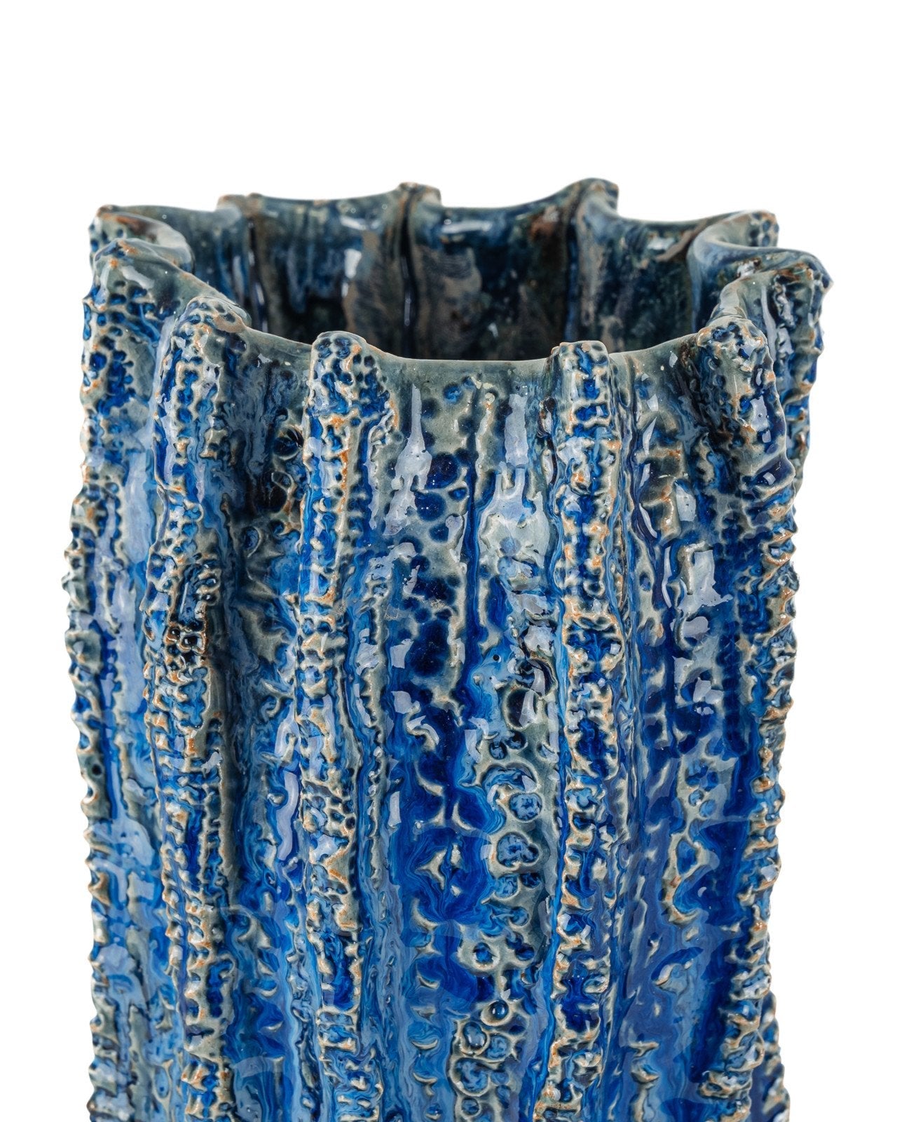 Folios Blue Ceramic Vase