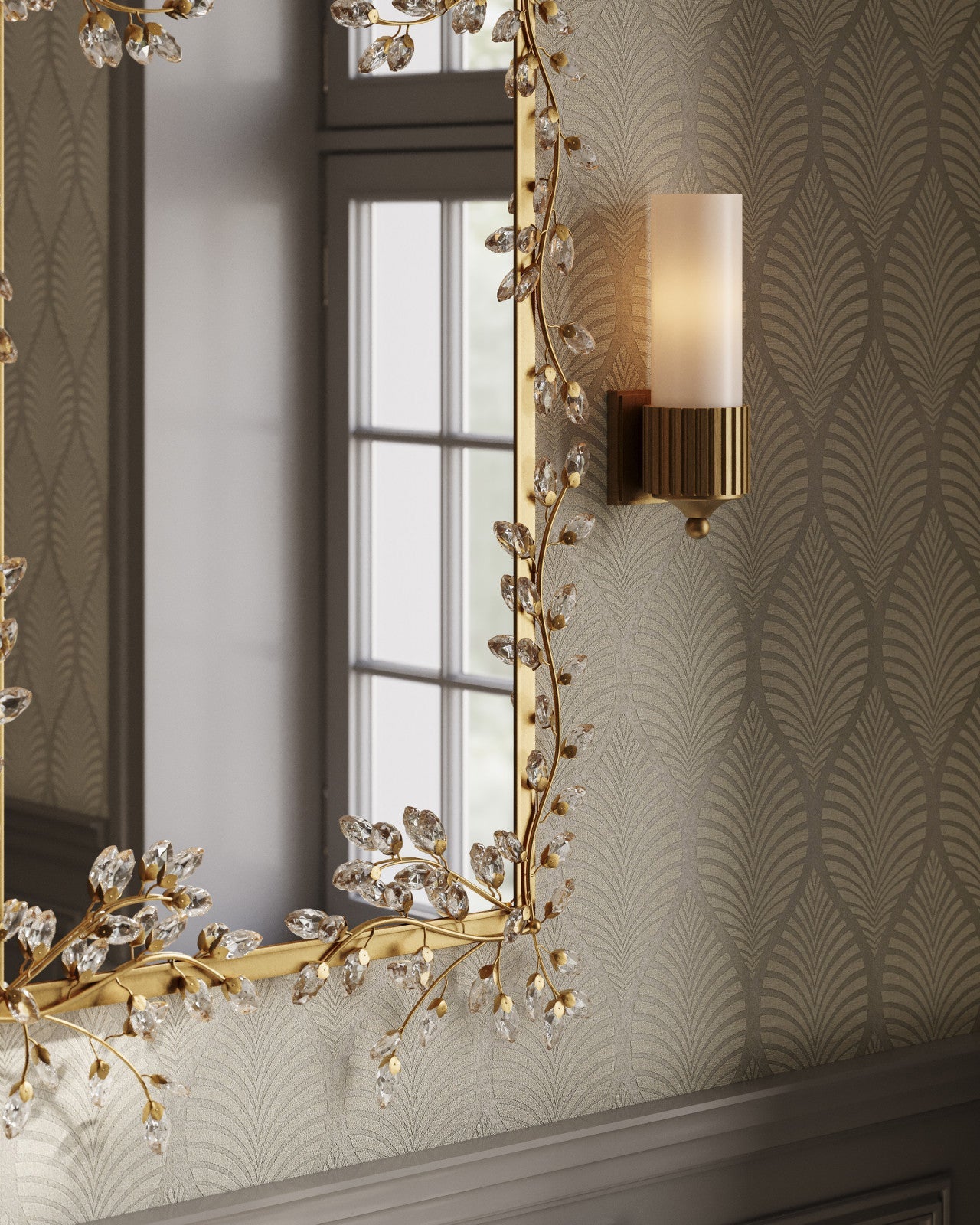 Forget-Me-Not Metal Frame Wall Mirror