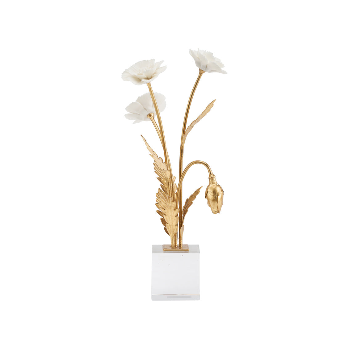 Porcelain Poppie in Crystal Base Sculpture