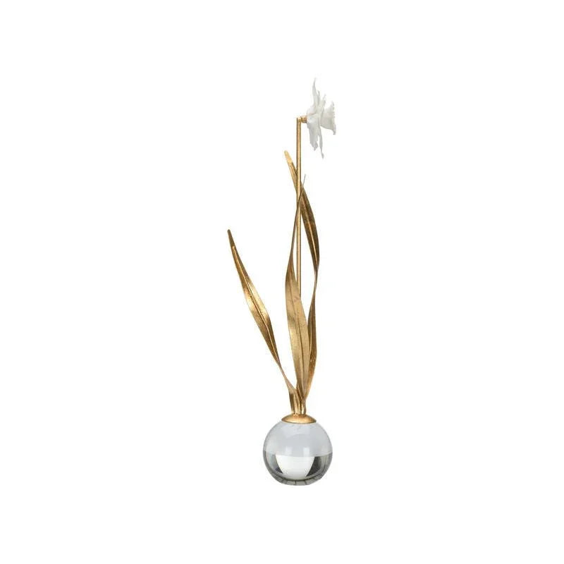 Daffodil Crystal Based Flower Sculpture - LOOMLAN - Chelsea House - Statues & Sculptures