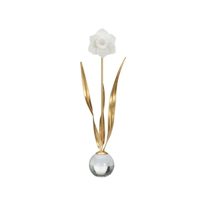 Daffodil Crystal Based Flower Sculpture - LOOMLAN - Chelsea House - Statues & Sculptures