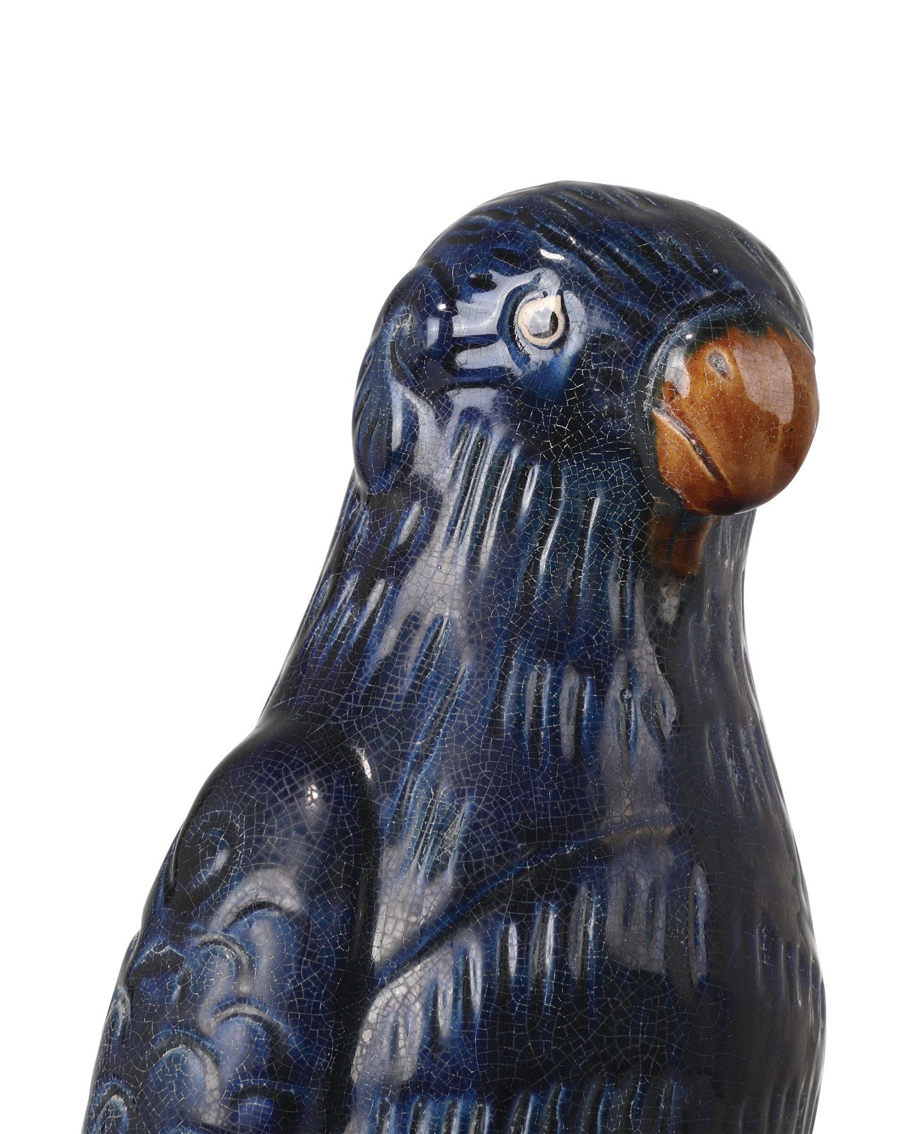 Tang Dynasty Blue Terracotta Parrot Sculpture 2PC