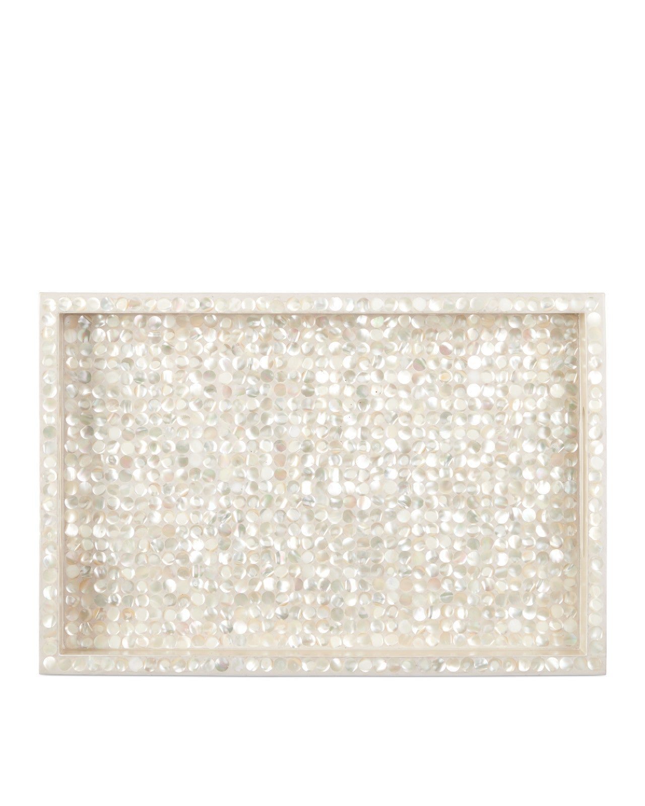 Gerri Dot White Mother of Pearl Tray (Set of 2)