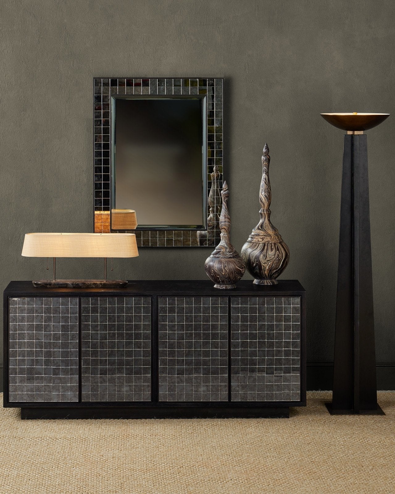 Museum Black Marble Base Desk Lamp