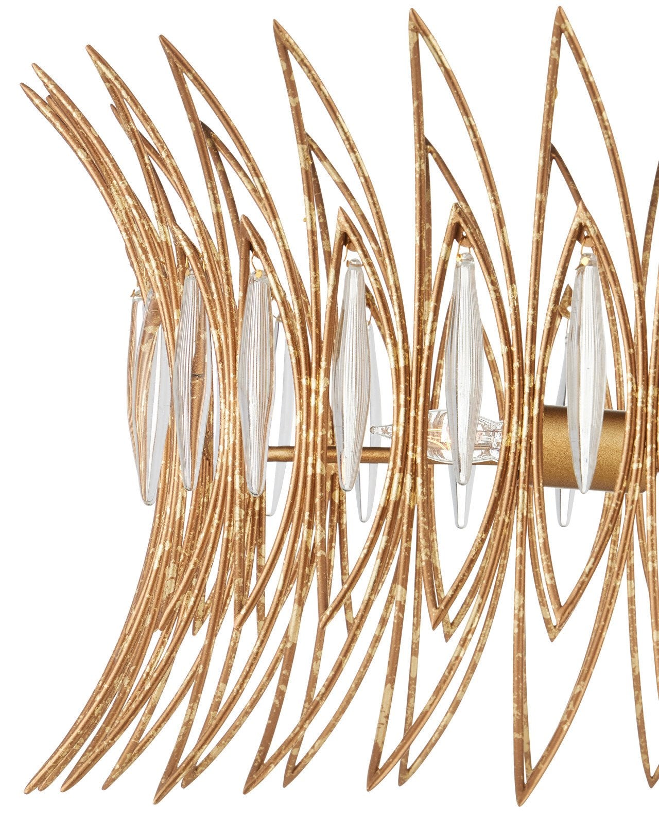 Marquise Gold Semi-Flush Mount-Flush Mounts-Currey & Co-LOOMLAN