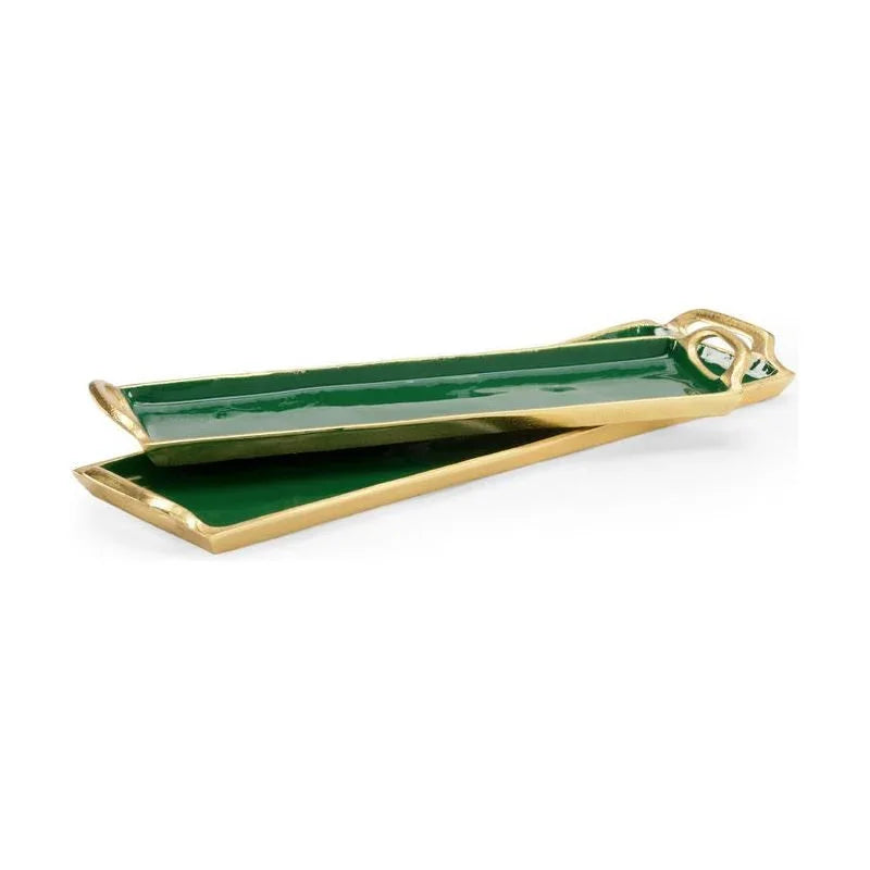 Enamel Made Gold Trimed Tray (Set of 2) - LOOMLAN - Chelsea House - Trays