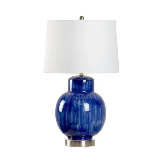 Enzo Blue Glazed Ceramic Table Lamp - LOOMLAN - Wildwood - Table Lamps