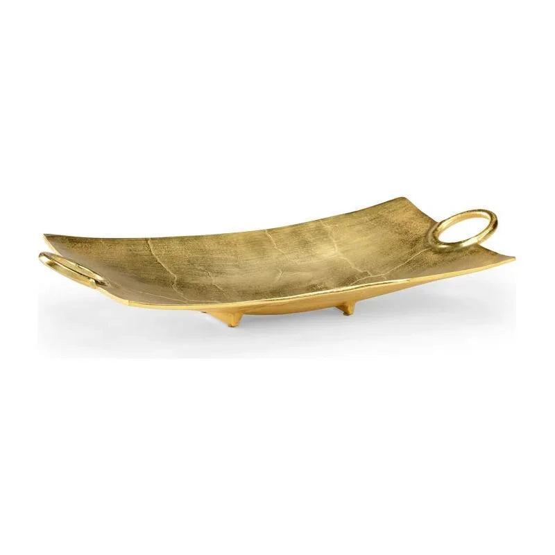 Eyelet Cast Aluminum Made Golden Tray - LOOMLAN - Wildwood - Trays