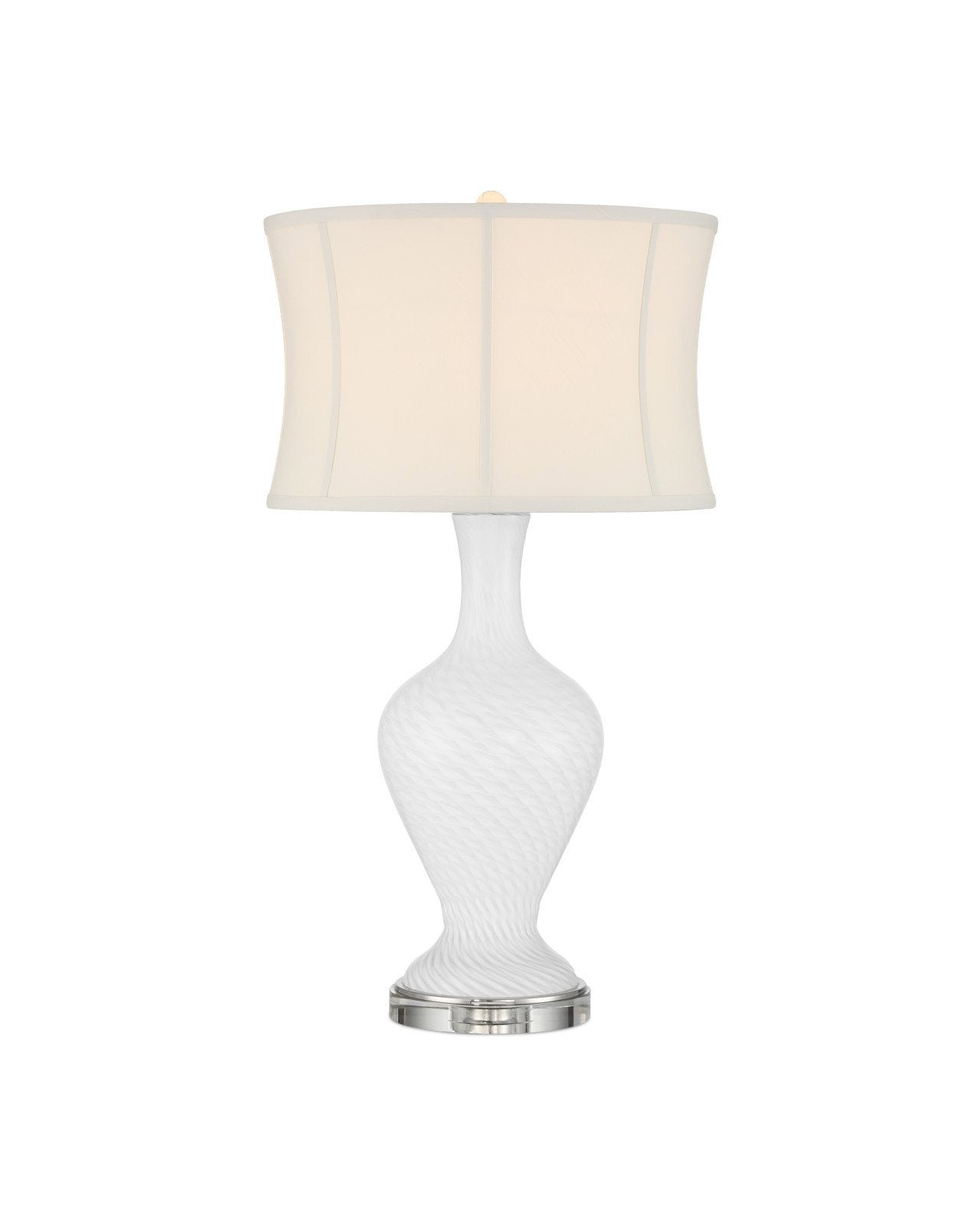 Zeta White Glass Table Lamp