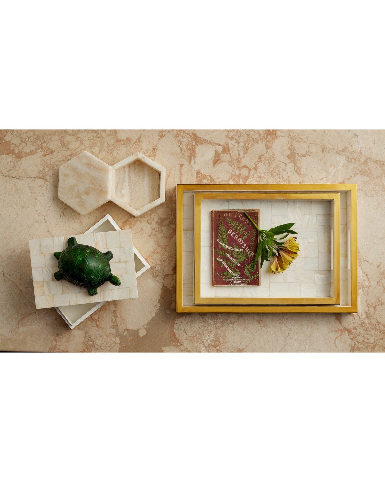 Casey Mother of Pearl Decorative Tray (Set of 2)