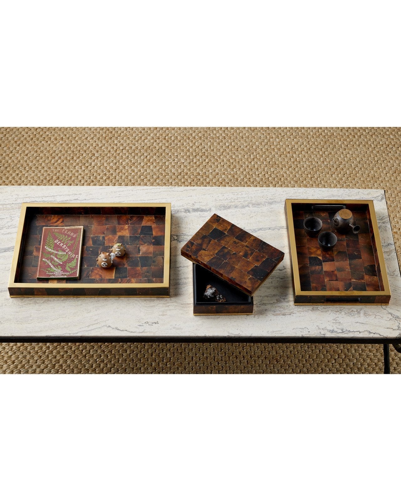 Casey Mother of Pearl Decorative Tray (Set of 2)