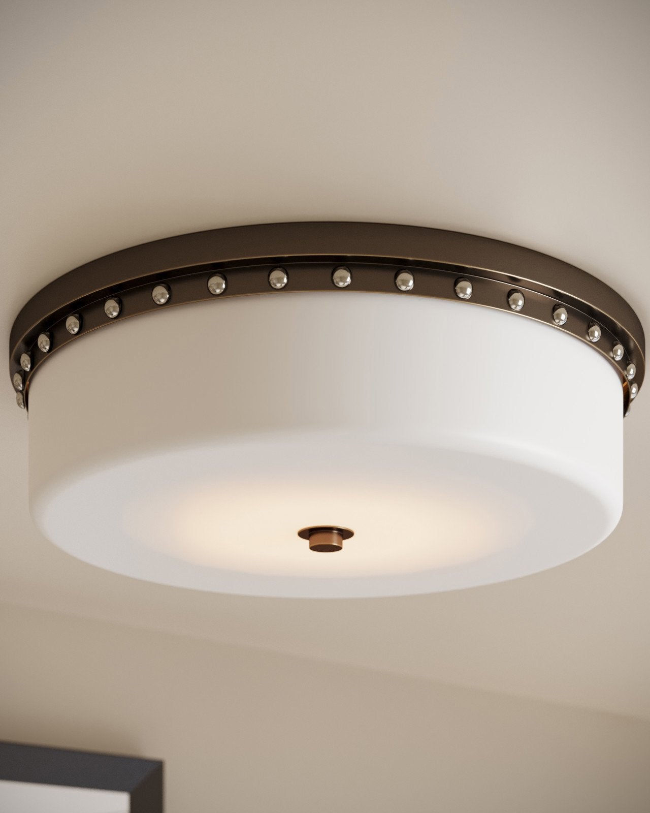 Barnabe Brass Finish Flush Mount-Flush Mounts-Currey & Co-LOOMLAN