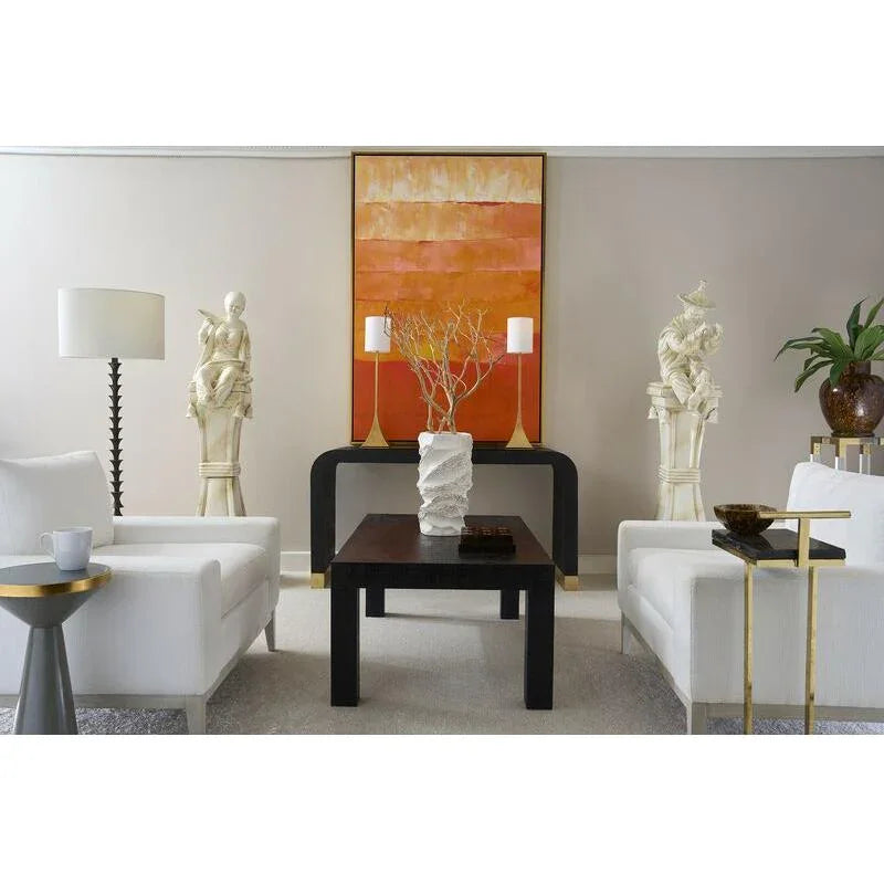 Fence Hand-Painted Orange Artwork-Framed Wall Art-Chelsea House-LOOMLAN