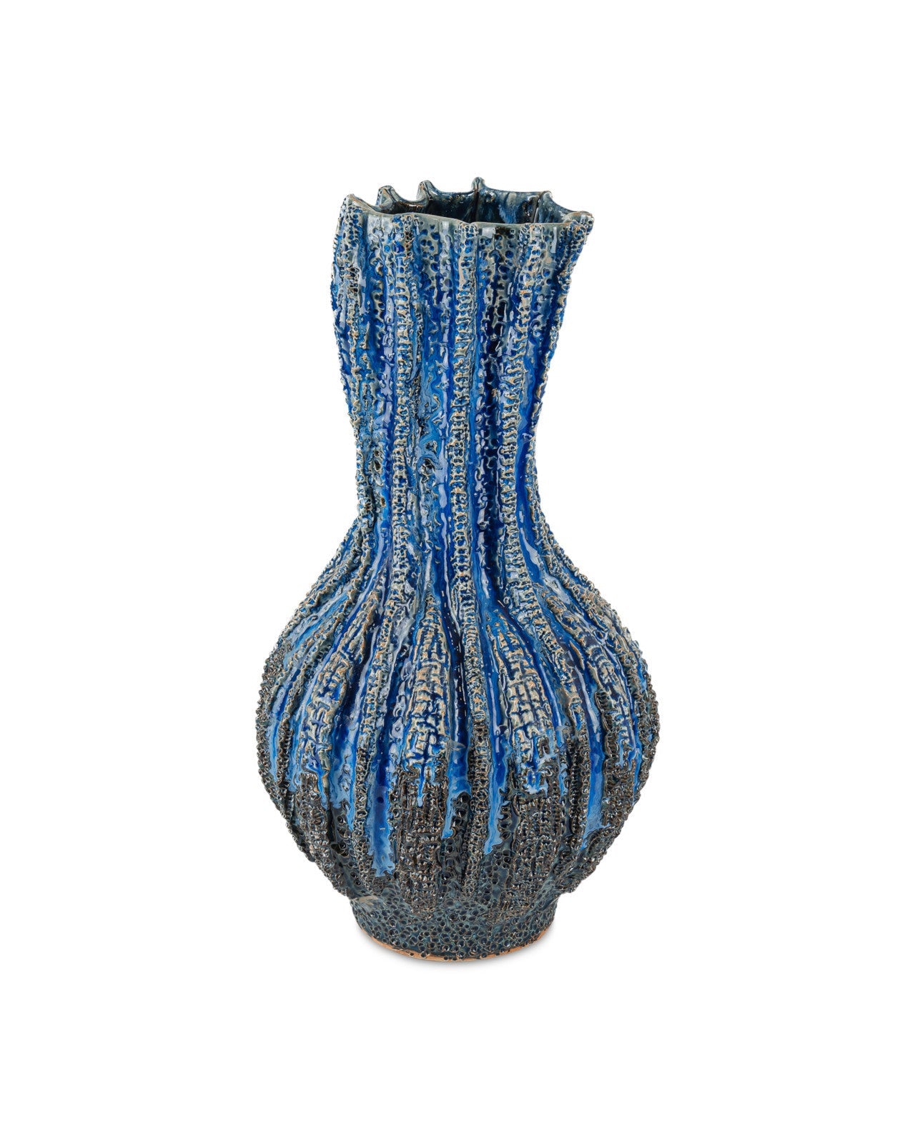 Folios Blue Ceramic Vase