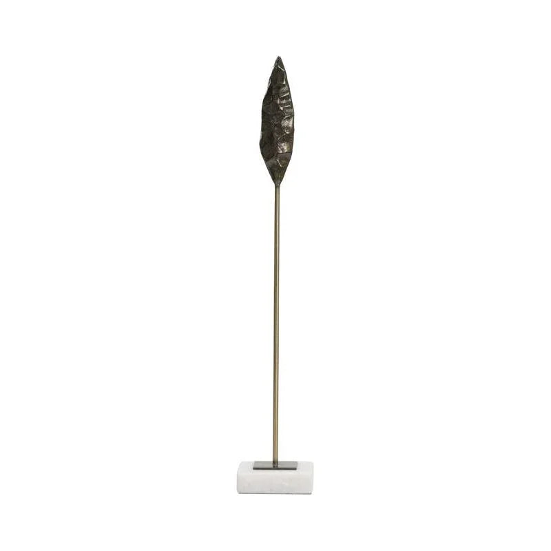 Fletcher Bronze Arrowhead On Marble Sculpture - LOOMLAN - Wildwood - Statues & Sculptures