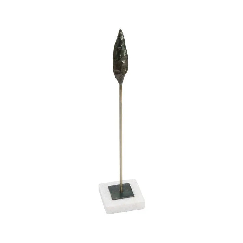 Fletcher Bronze Arrowhead On Marble Sculpture - LOOMLAN - Wildwood - Statues & Sculptures