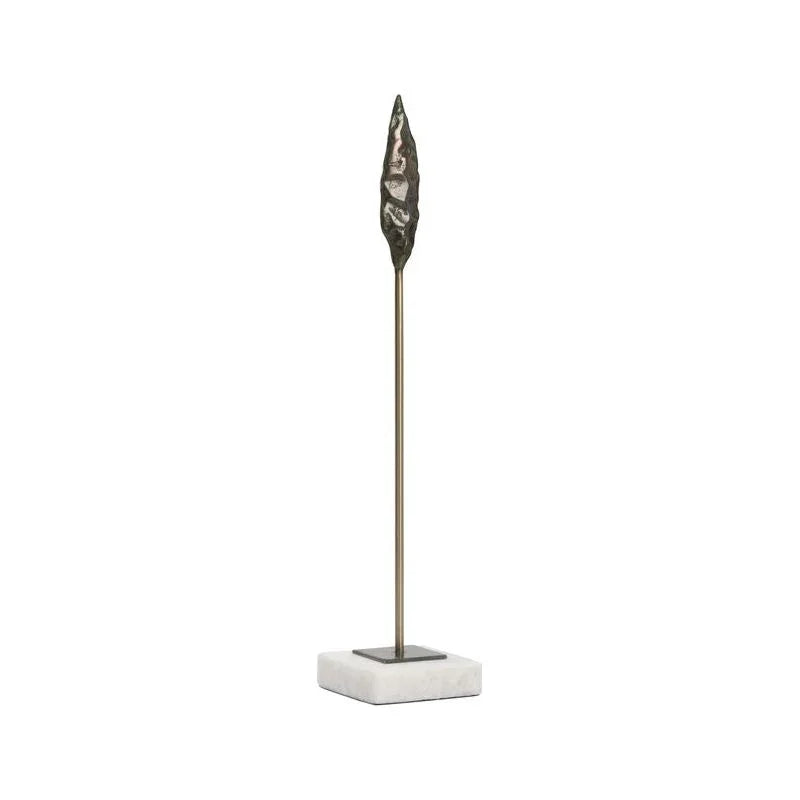 Fletcher Bronze Arrowhead On Marble Sculpture - LOOMLAN - Wildwood - Statues & Sculptures