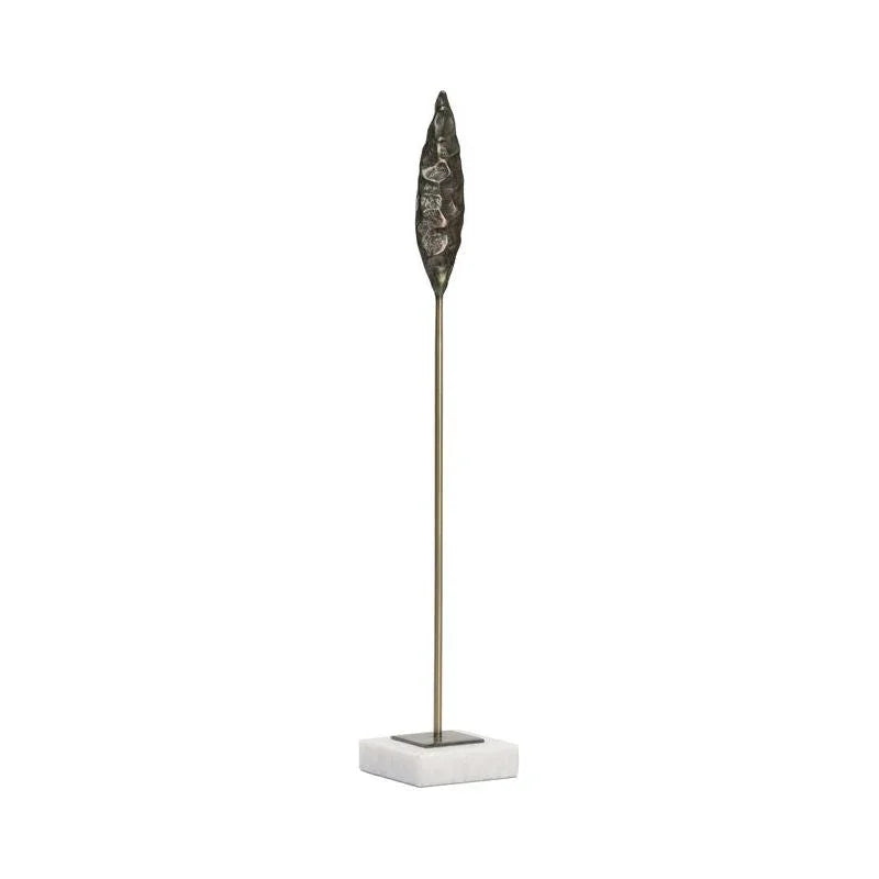 Fletcher Bronze Arrowhead On Marble Sculpture - LOOMLAN - Wildwood - Statues & Sculptures