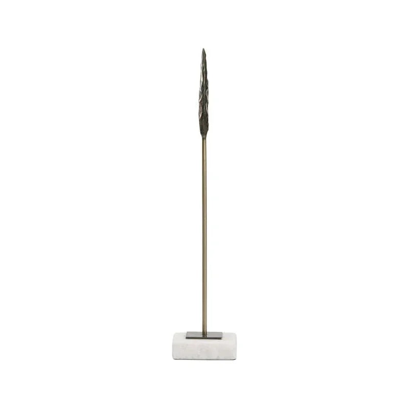 Fletcher Bronze Arrowhead On Marble Sculpture - LOOMLAN - Wildwood - Statues & Sculptures