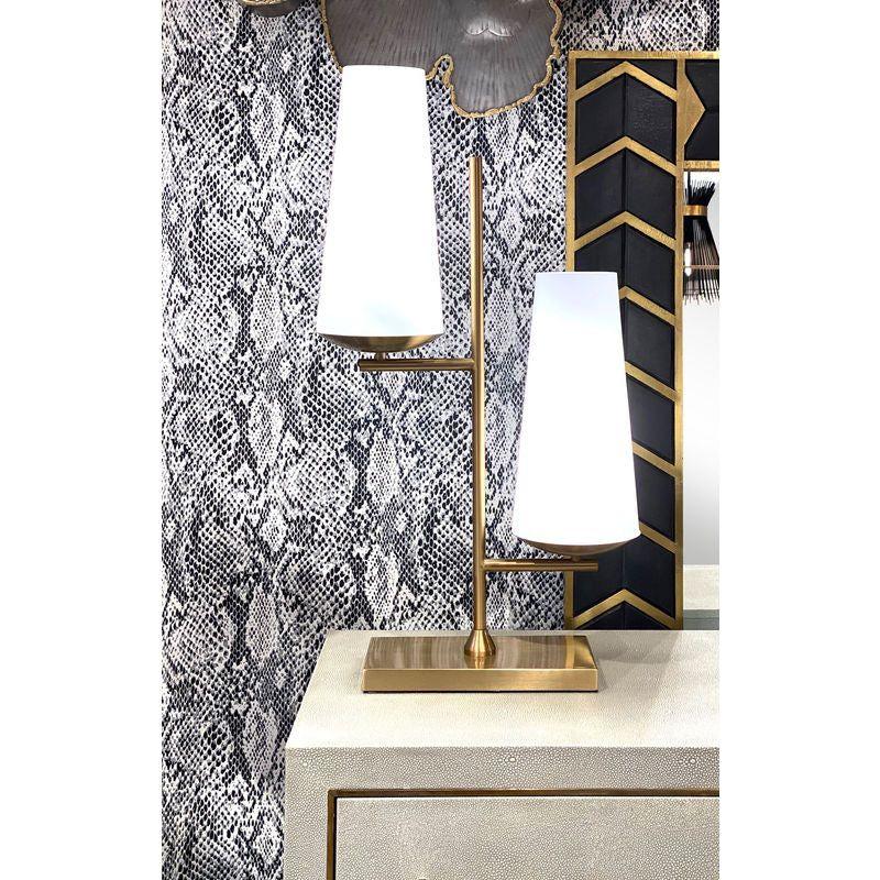 Geminate White Frosted Glass Table Lamp - LOOMLAN - Wildwood - Table Lamps