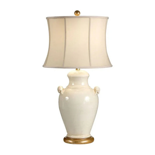 Gisella White Glazed Ceramic Table Lamp - LOOMLAN - Wildwood - Table Lamps