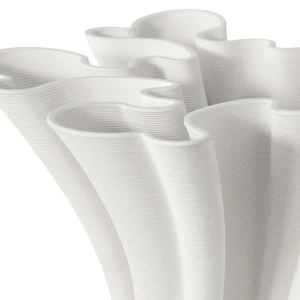 Godet Modern Design White Porcelain Vase - LOOMLAN - Currey & Co - Vases & Jars