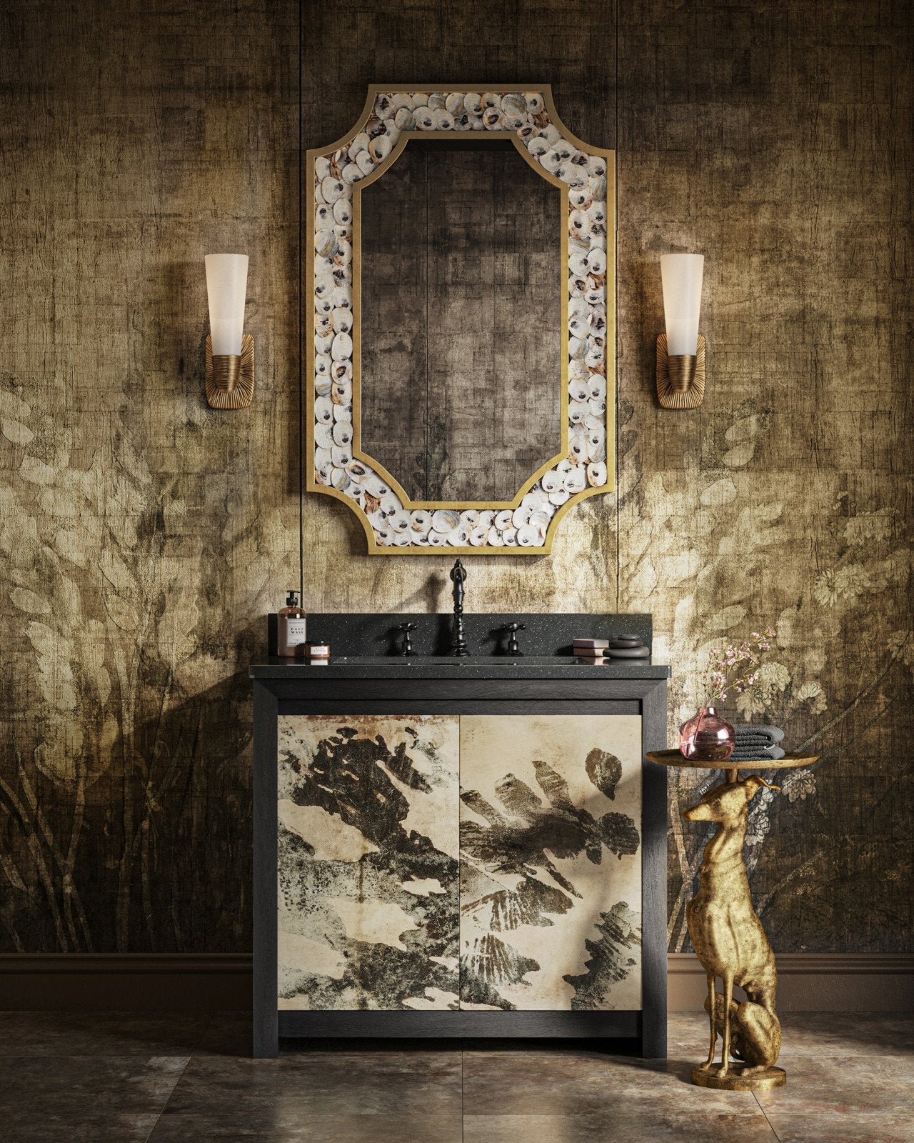 Bonaz Bath Cast Brass Wall Sconce