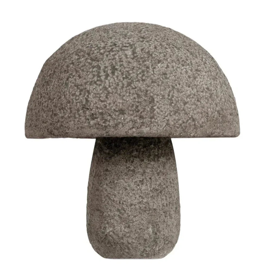 Granite Stone Textured Outdoor Mushroom Sculpture - LOOMLAN - Currey & Co - Statues & Sculptures