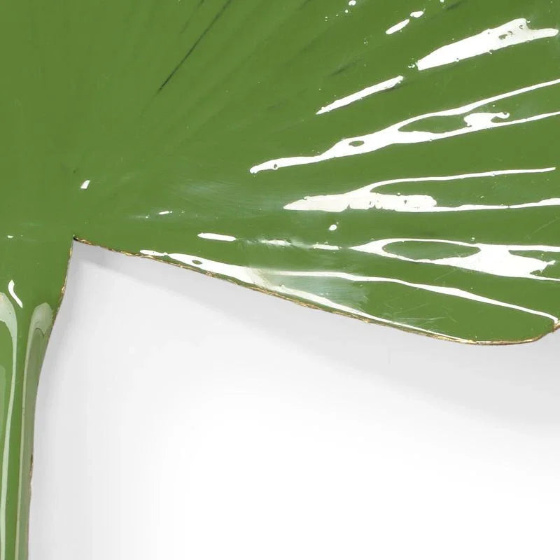Green Enamel Palm Leaf Wall Decor-Framed Wall Art-Wildwood-LOOMLAN