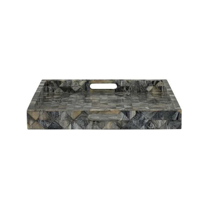 Greer Geometric Patterned Bone Tray - LOOMLAN - Wildwood - Trays